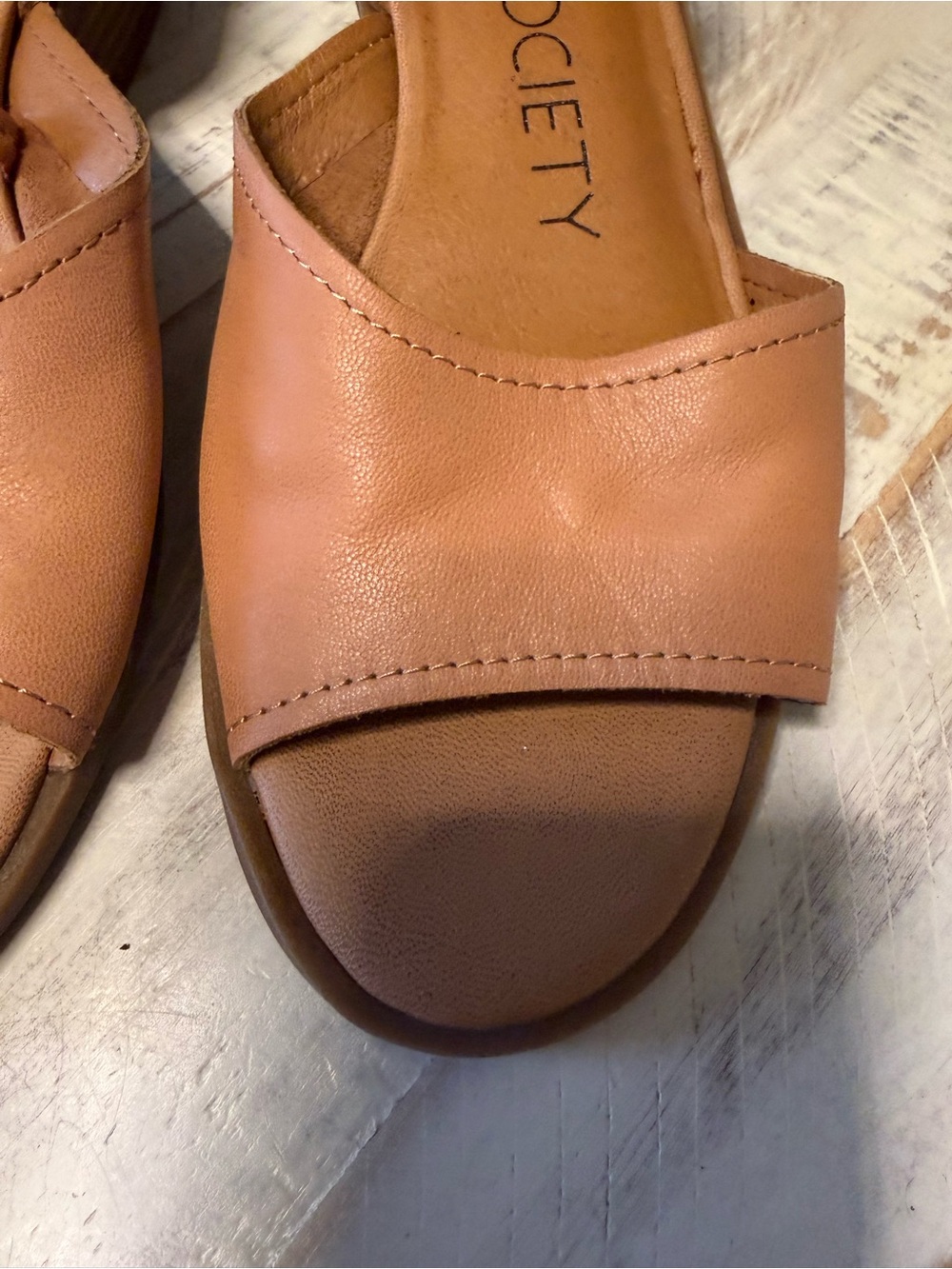 Sole Society Blush-Tan D'Orsay Open-Toe Flats - Picture 14 of 16